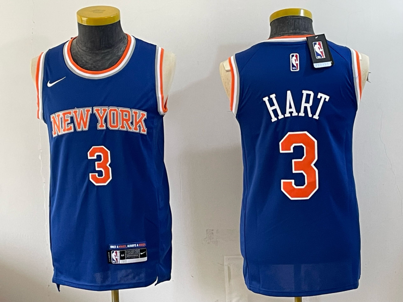 Men New York Knicks #3 Hart blue 2026 Nike NBA jersey 0630012